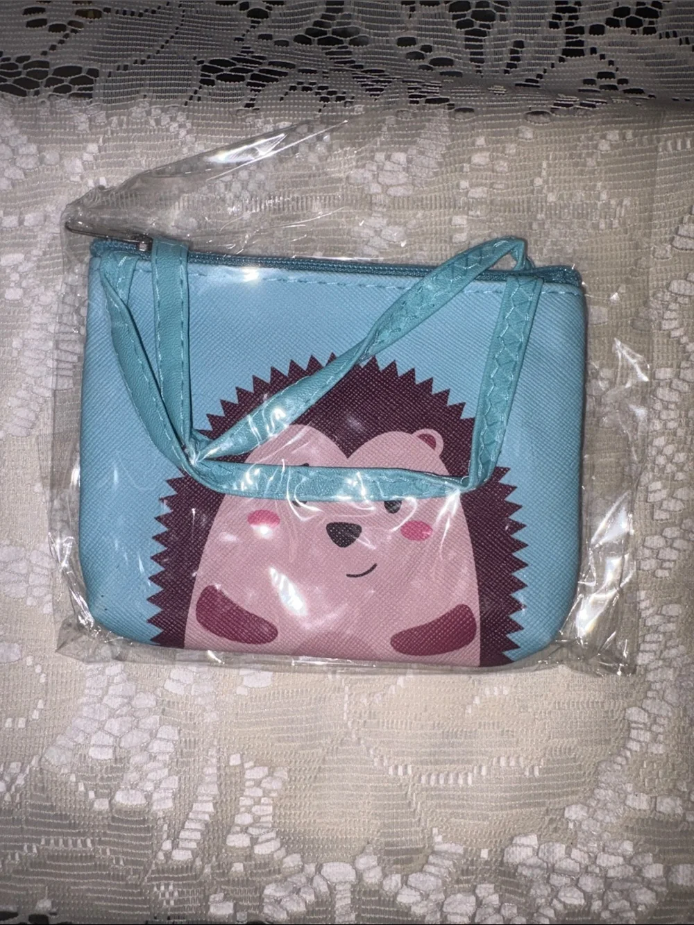 Kids Animal Zip Wallet - Purple Bear, Blue Hedgehog, Cream Puppy